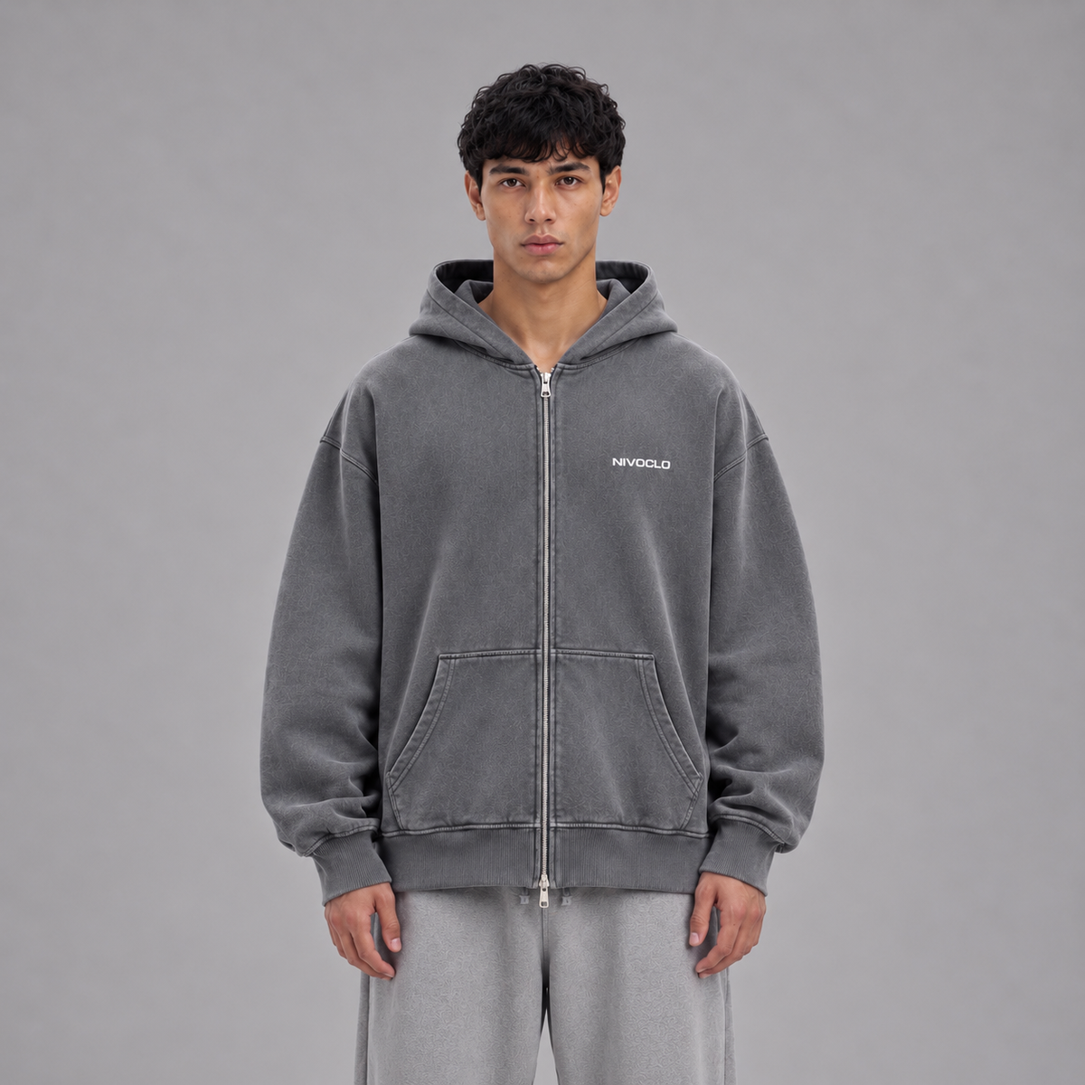 Vintage Boxy Zipper / DARK GREY