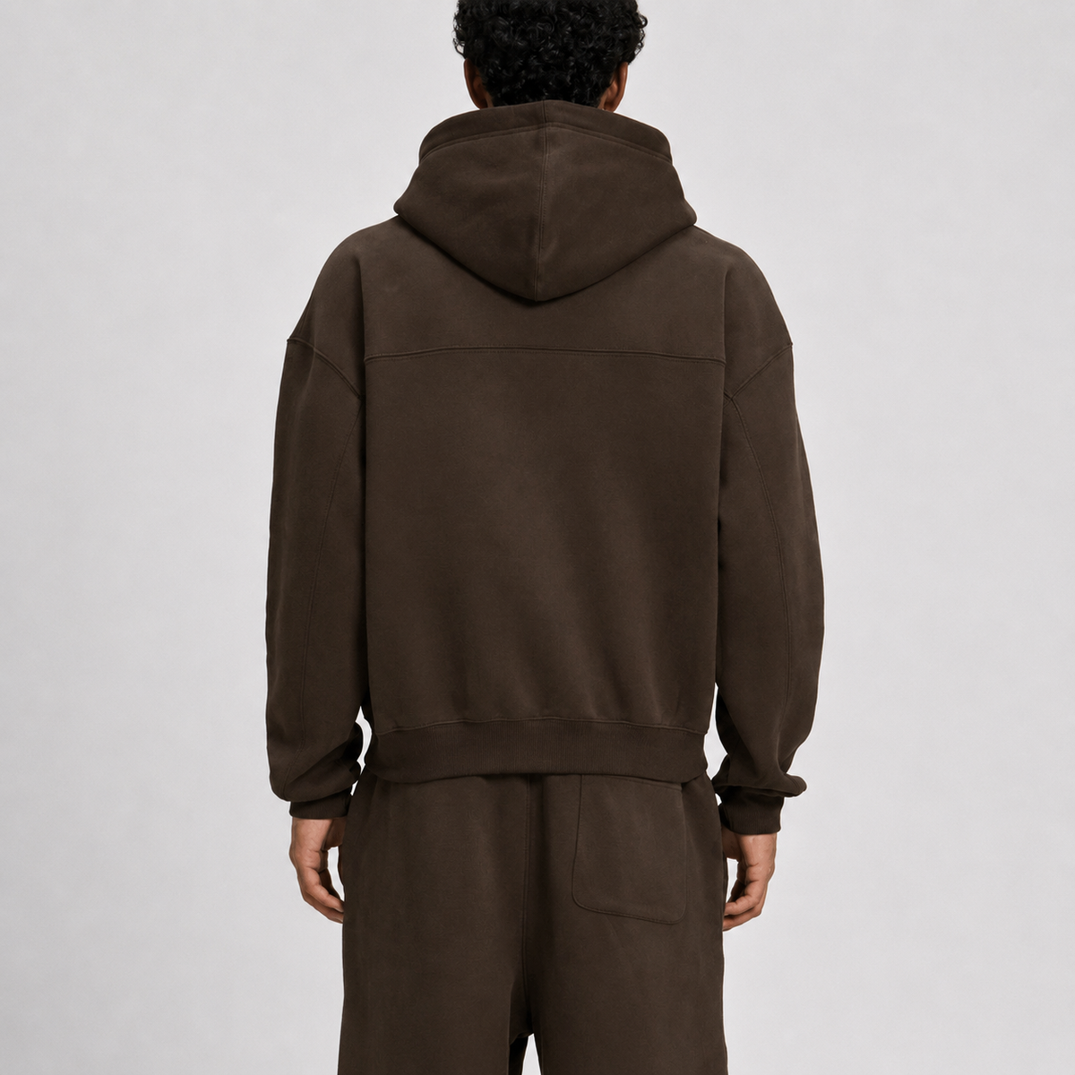 Fleece Boxy Zipper / BROWN