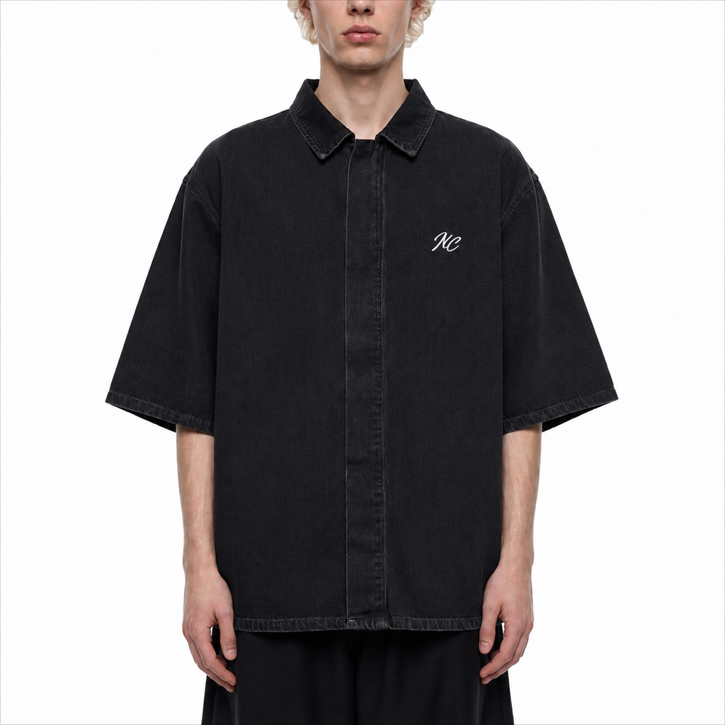 Vintage Wash Drop Shoulder Lyocell Shirt