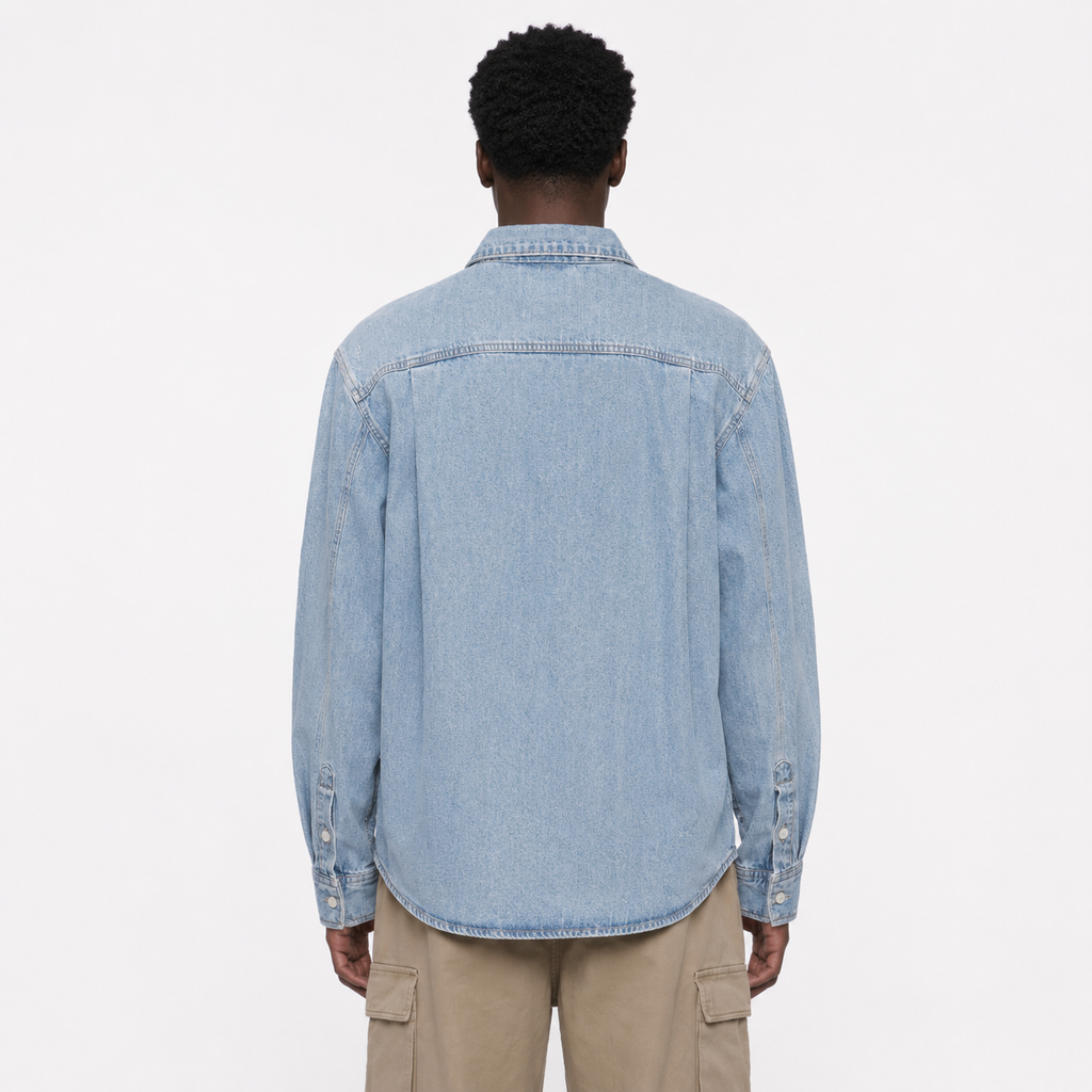 Vintage Wash Denim Shirt / BLUE