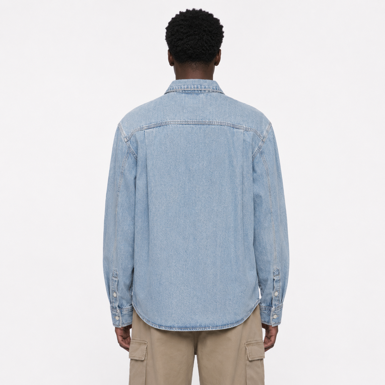 Vintage Wash Denim Shirt / BLUE