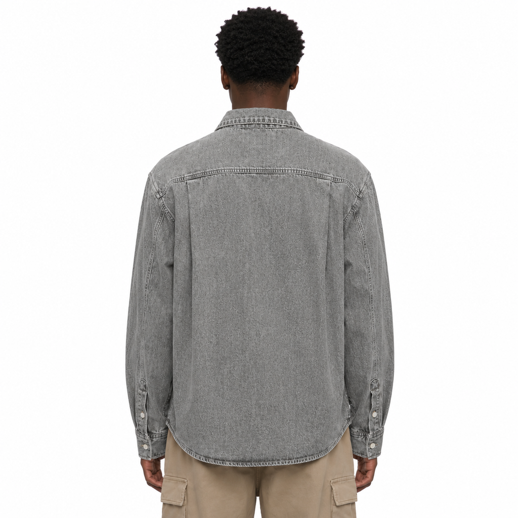 Vintage Wash Denim Shirt / GREY