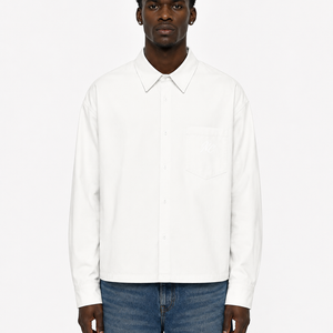 Boxy Long Sleeve Shirt / WHITE