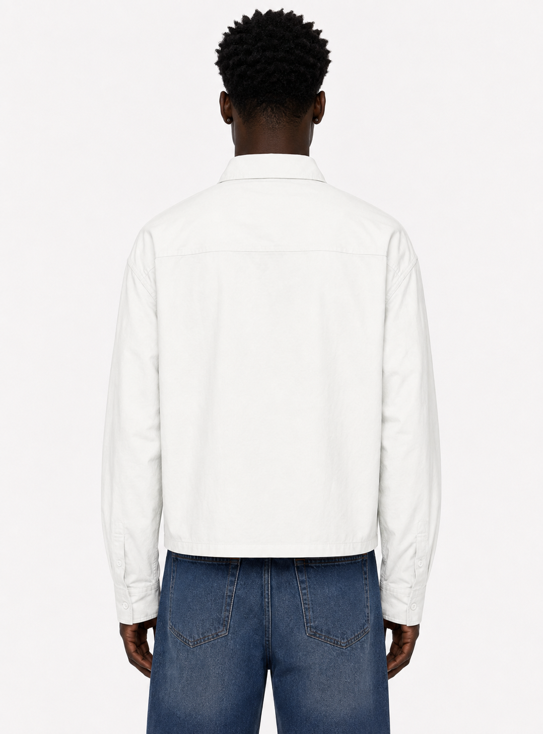 Boxy Long Sleeve Shirt / WHITE