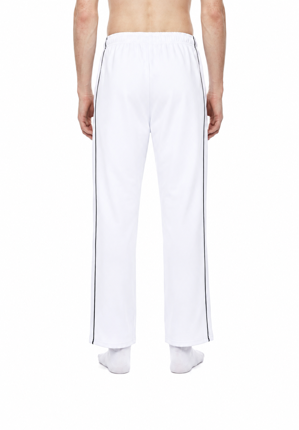 Men’s Piping Straight Leg Sweatpants / WHITE