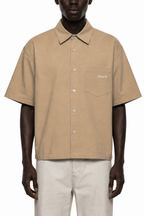 Boxy Heavyweight Short Sleeve Shirt / BEIGE