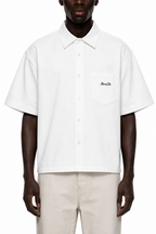 Boxy Heavyweight Short Sleeve Shirt / WHITE