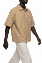 Boxy Heavyweight Short Sleeve Shirt / BEIGE
