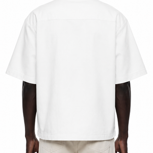 Boxy Heavyweight Short Sleeve Shirt / WHITE