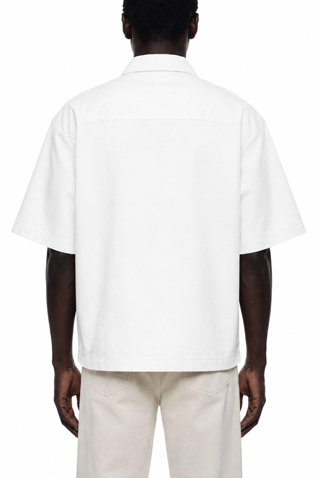 Boxy Heavyweight Short Sleeve Shirt / WHITE