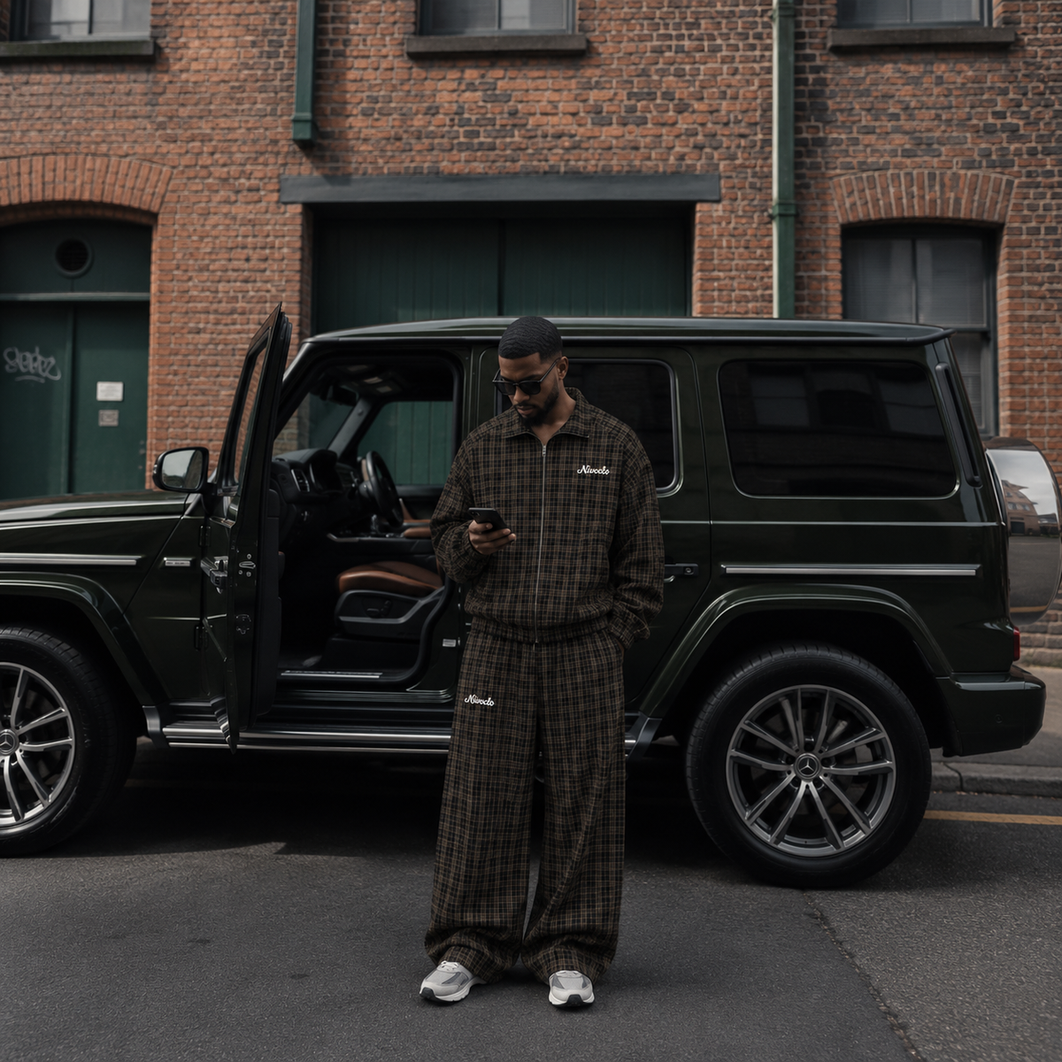 Plaid Tracksuit / BLACK