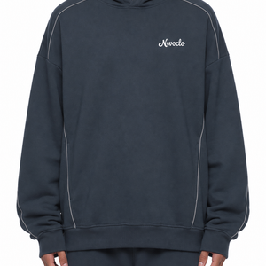 Oversized Piping Fleece Hoodie