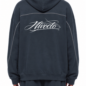 Oversized Piping Fleece Hoodie