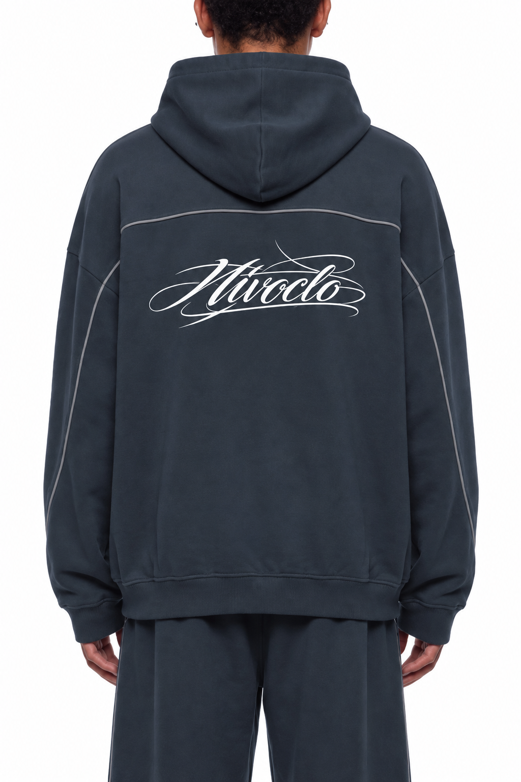 Oversized Piping Fleece Hoodie