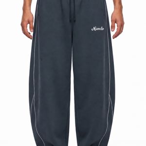 Piping Fleece Barrel Leg Sweatpants