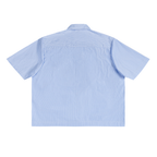 Oversized Vertical Stripe Boxy Shirt / BLUE