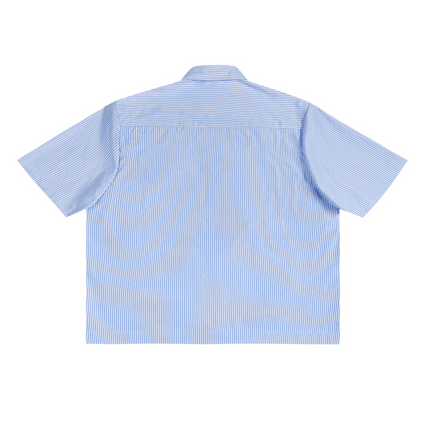 Oversized Vertical Stripe Boxy Shirt / BLUE