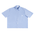 Oversized Vertical Stripe Boxy Shirt / BLUE