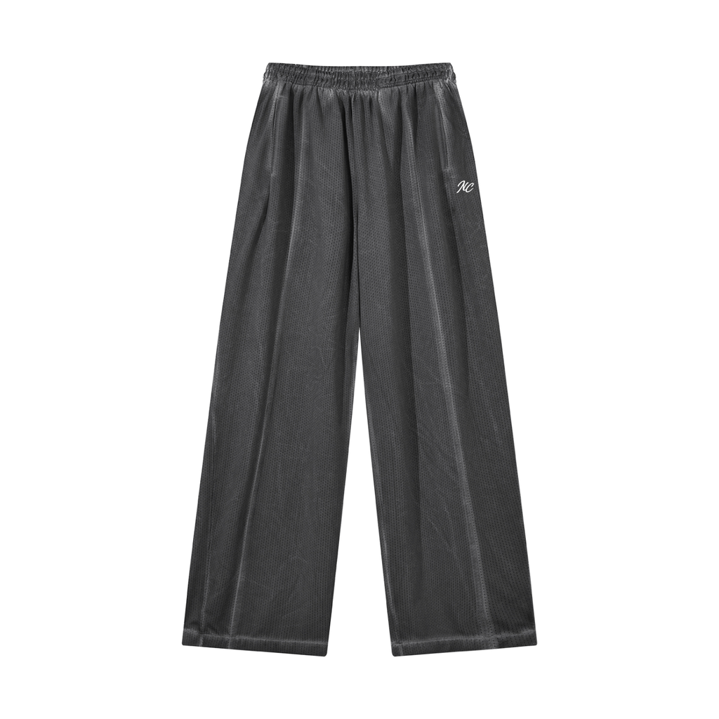 Unisex Vintage Wash Wide Leg Mesh Sweatpants