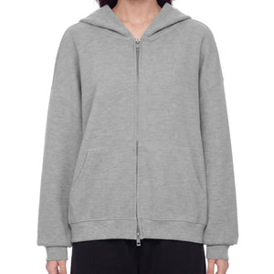 Basic Waffle Boxy Full Zip Hoodie