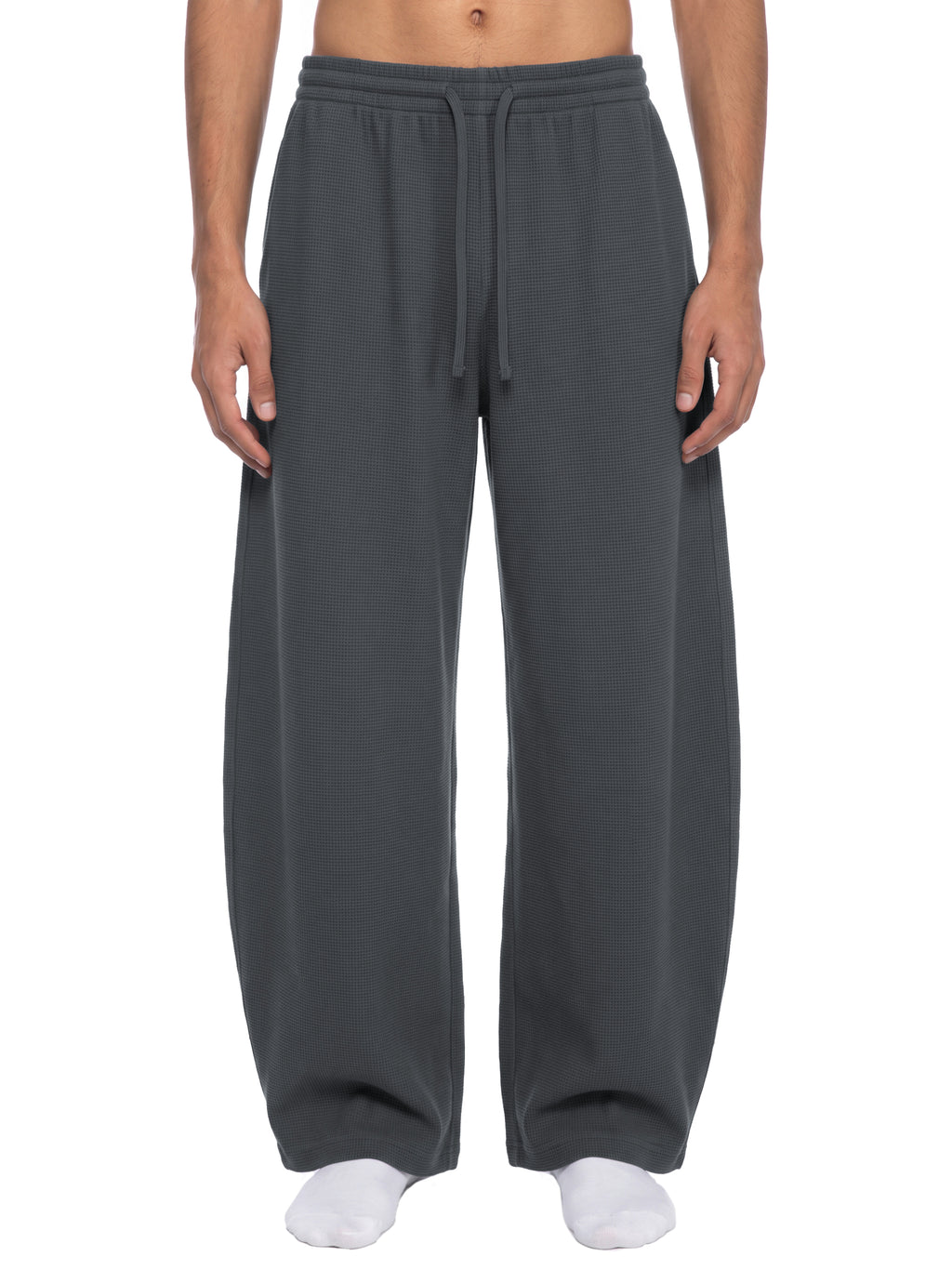 Basic Waffle Barrel Leg Pants