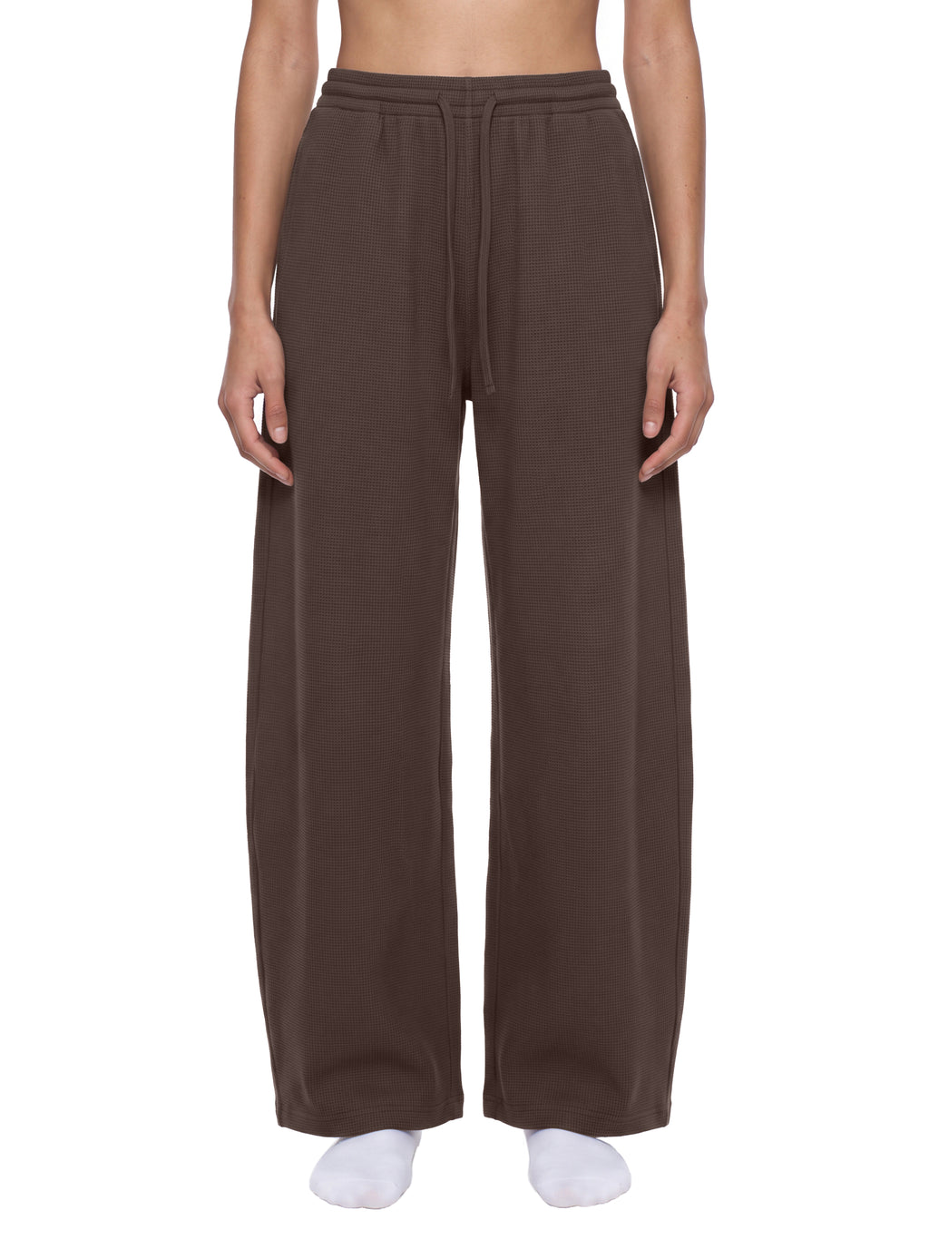 Basic Waffle Barrel Leg Pants