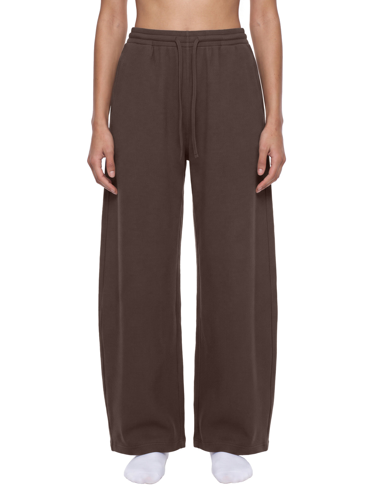 Basic Waffle Barrel Leg Pants