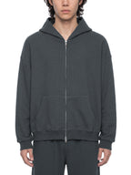 Basic Waffle Boxy Full Zip Hoodie