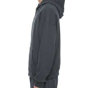 Basic Waffle Boxy Full Zip Hoodie