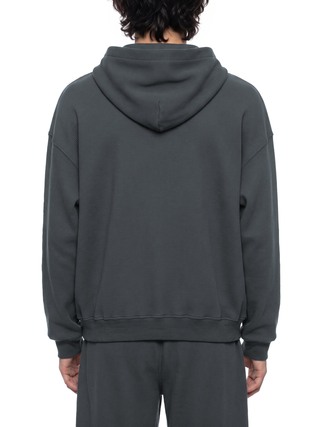 Basic Waffle Boxy Full Zip Hoodie