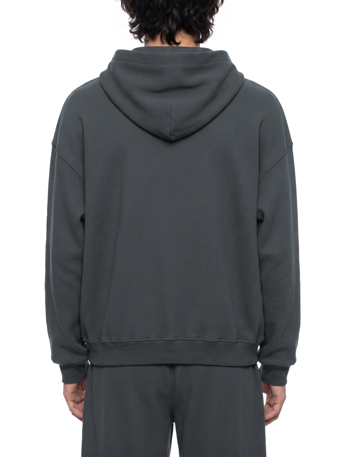 Basic Waffle Boxy Full Zip Hoodie