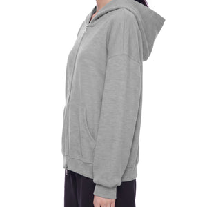 Basic Waffle Boxy Full Zip Hoodie